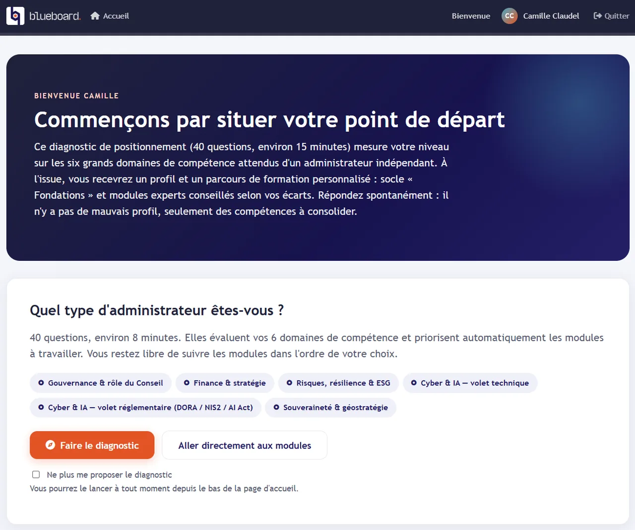 Le diagnostic de début de parcours : 40 questions pour situer votre niveau